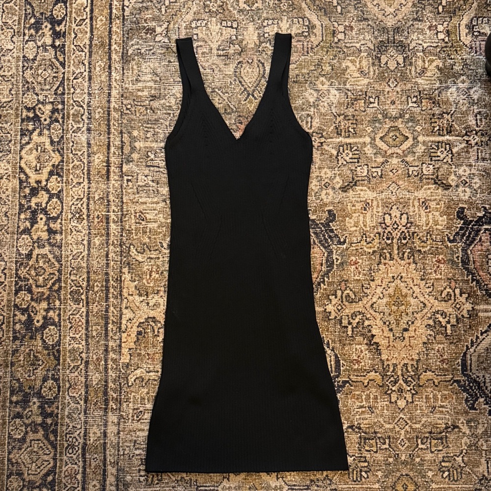 Divided Black V-Neck Sweater Dress